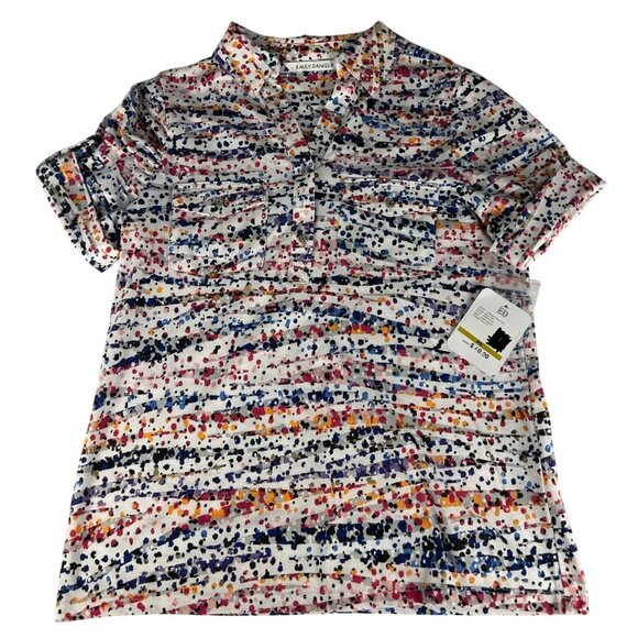 Emily Daniels | Tops | Nwt Emily Daniels Splatter Paint Polo Shirt ...